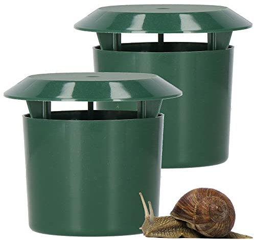 SPRINGOS Trappola per lumache Set di 2 barattoli di plastica con Coperchio