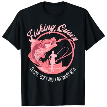 Funny Fishing Queen Shirt For Women Ladies Fishing Lovers T-Shirt