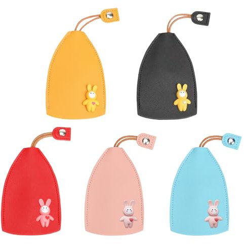 CORTNEY 5 Stück Schlüsseltasche Klein, Süßes Kreatives Ausziehbares Schlüsseletui, Cartoon Ausziehbares Schlüsseletui, PU Leder Schlüsseletui, Cartoon-Großraum-Hülle für Männer und Frauen