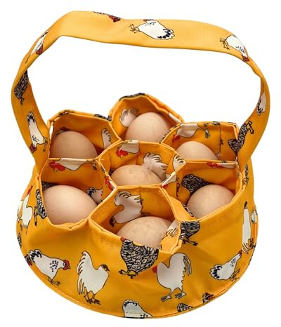 Large Egg Collecting Basket/Bag - Durable Canvas Apron Egg Holder, Collector & Container for Duck, Chicken, Goose Eggs