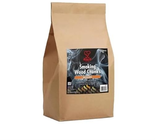 Big K Smoking Wood Chips Hickory Chunks - 8Ltr | Natural slow-burning fuel imparts authentic bacon-like sweetness, perfect for smoking pork, ribs, and poultry.