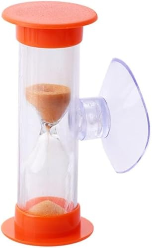 2 Minute Plastic Sand Timer,Hourglass Sand Clock with Suction Cup Time Funnel Shower Timer Tooth Brushing Time,Plastic Hour Glass Sandglass Timers,Classroom,Toothbrush,Reminde Timers (Orange)