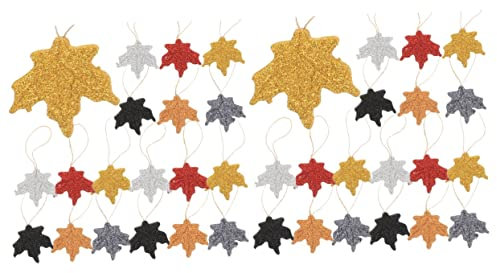 Cabilock 2 Juegos Decoración De Acción De Gracias con Hojas De Arce Simuladas Decoración del Festival De La Cosecha Adornos De Otoño De Otoño Árbol para Esparcir 30 Uds * 2