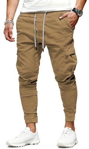 SwissWell Pantalones de Trabajo Hombre Jogger Cargo Pantalon Chinos Montaña Hombre Casual Elásticos Jogging Pantalón Algodón Trekking Cargo Pants con Bolsillos Otoño Inviernos S-2XL
