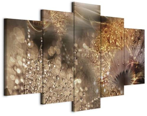 murando - Quadro in Rilievo Acrilico Natura E Rosa Denti Di Leone 200x100 cm 3 Pezzi su Tela Strutturata XXL Grande - Quadri Moderni Soggiorno - Stampe da Parete Moderno - Dipinta a Mano b-C-10366-b-a