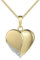 HausderHerzen Medaillon teilmattiert Zirkonia Herz 333 Gelbgold 8 Karat Gold + Schmuck-Etui(mit Kette)