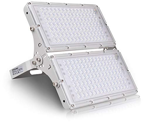 SOLIKU 200W Focos LED Exterior 20000lm Proyector LED Floodlight Impermeable IP65 6500K Blanco Frío Luz de Seguridad Reflector LED para Jardín Patio Garaje Cartelera