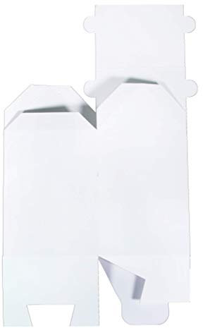 Rayher 67346102 Faltschachtel Haus, 12 Stück, weiß, 7,5 x 7,5 x 14 cm, Geschenkkarton, Geschenkbox, Geschenkkarton
