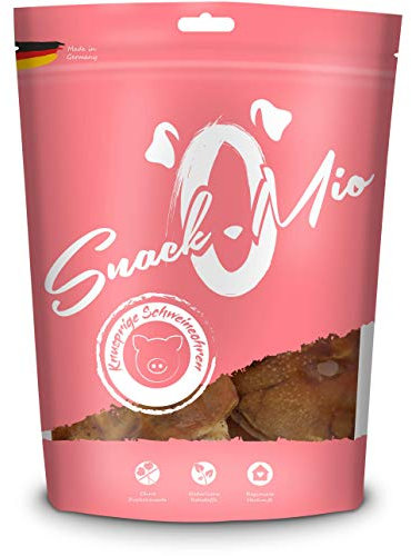 SnackOMio – Premium Hundesnack – knusprige Schweineohren, getreidefrei, 1er Pack (1 x 250g)
