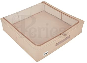 Periea 'Casey' Underbed Storage Boxes with Lids - Foldable, Stackable, and Space-Saving Organiser to Keep Your Space Tidy and Clutter-Free - Camel - Large
