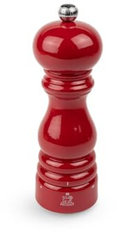 PEUGEOT - Paris u'Select - Molinillo de pimienta (18 cm, 6 ajustes de molienda, madera certificada PEFC, fabricado en Francia), color rojo