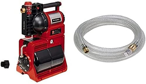 Einhell Hauswasserwerk GE-WW 1246 N FS (1.200 Watt, 4600 L/h max. Fördermenge, Flow-Sensor inkl. LED-Anzeige, Schmutz-/Saug-/ Wasserfüllanzeige, Frostschutz, 20 l Tank, inkl. 7 m Messing Saugschlauch)