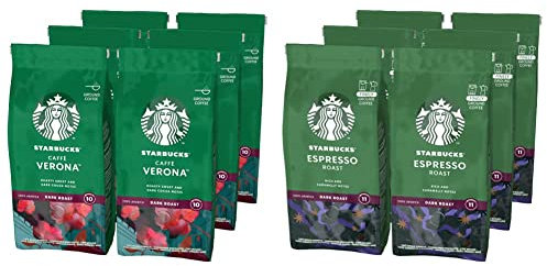 STARBUCKS Caffè Verona, Tueste Intenso, Café Molido 200g (6 Bolsa) & Espresso Roast, Tueste Intenso, Café Molido 200g (6 Bolsa)
