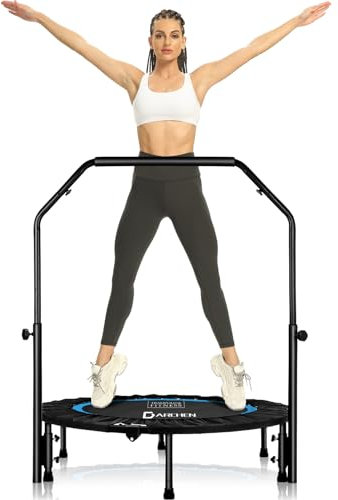 DARCHEN Mini trampoline d'intérieur pour adulte, petit rebond pour entraînement d'exercice, ressorts améliorés pour un rebond plus sûr et plus silencieux [100 cm]