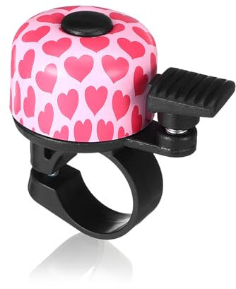 Lindo timbre de bicicleta para niños, timbre de bicicleta infantil, timbre de bicicleta para niños, timbre de bicicleta ruidoso para niñas (corazón rosa)