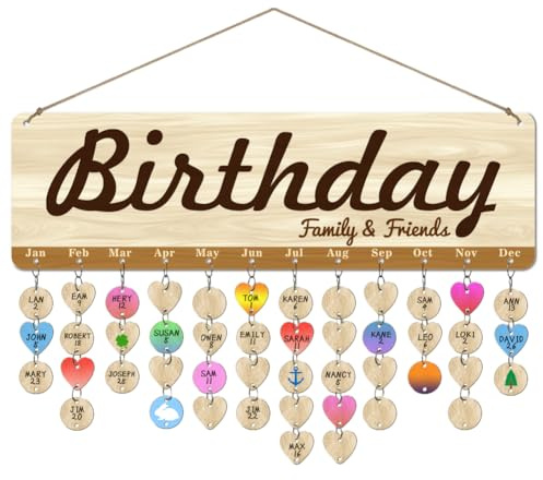 arricraft Calendario Promemoria Compleanno Famiglia Amici Stile Semplice In Legno, Calendario di Compleanno Fai Da Te In Legno Days To Remember per Compleanno