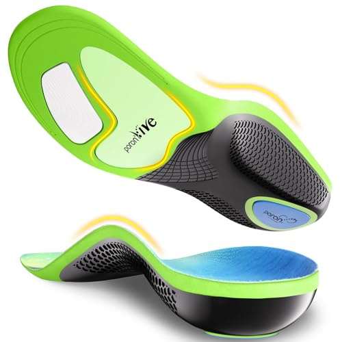 Healrecux Plantar Fasciitis Insoles Shoe Inserts for Men Women, 240lbs Heavy Duty Arch Support Inserts for Pain Relief, Work Boot Orthotics Insoles for Standing All Day, L