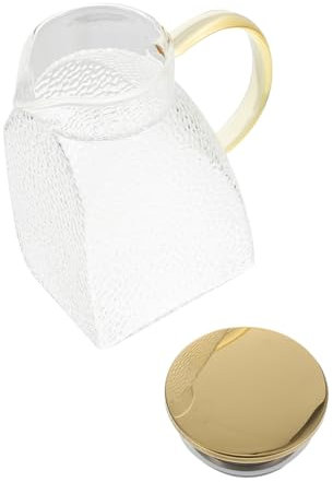 Cabilock Adorable Tetera de Vidrio de 1 8 L Jarra para Jugo Botella de Agua Tapa de Acero Inoxidable Fácil de Transportar Ideal para Reuniones Familiares Actividades al Aire