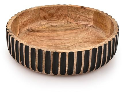 Mahasu Decorative Bowl Mango Wood Decorative Bowls for Home Decor - Organic Modern Home Decor Bowl Key Bowl, Candy Bowl, Smudge Bowl (10 X 10 X 2.5'')