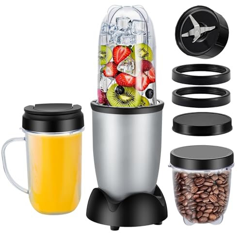 Panana Mini Blender Personal Smoothie Maker with Portable Blender Bottle, Drink Lids and Extra 2 Cups, 520ml with handle/Juice cup 540ml / Short cup 340ml