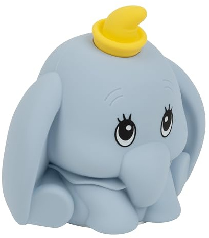 Paladone Disney Dumbo SquishyGlo - Luce notturna in silicone, con licenza ufficiale, a forma di elefante, ricaricabile, con timer di spegnimento automatico, per camere da letto e casa