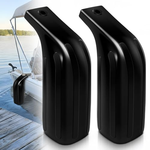 HLTIT Boat Fender Bumpers for Docking, Low Freeboard Boat Fenders,Protect Docks & Ships from Damage Caused collisions, 2 Pack（Black）