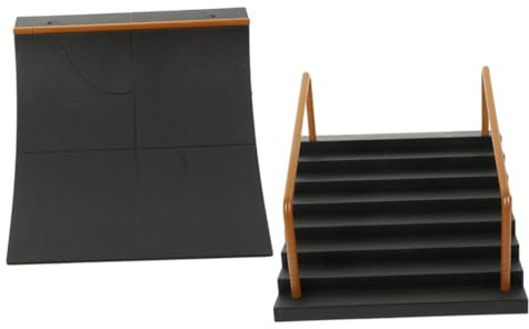 SUPVOX Kit De Rampas para Skate De Dedos 2 Piezas Accesorios Plásticos para Parque De Patinetas Infantil Entrenamiento Coordinación Y Juego Creativo 5.51X5.11X4.52In