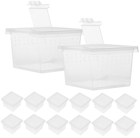 HOLIDYOYO 20pcs Small Transparent Insect Breeding Boxes for Spiders Reptiles and Turtles Clear Terrariums with High Visibility for Feeding and Observation Portable Containers