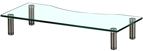 Charles Jacobs Monitor Riser Stand - 56cm Wide - Adjustable Height - Clear