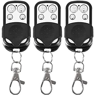 GC GLOBALCOMMERCE Kit de 3 mandos a distancia universales de autoaprendizaje para portón automático, con 4 llaves y frecuencia fija 433,92 MHz, negro