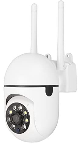 Telecamere di Sicurezza per Esterni, Telecamera di Sicurezza WiFi da 3 MP, Vista a 360 Gradi, Rilevamento del Movimento, Visione Notturna IR, Conversazione Bidirezionale,