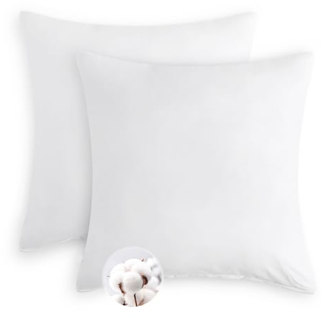 Aisbo Kissenbezug 80x80 Baumwolle 2er Set - weiche Kopfkissenbezug 80 x 80 Weiß mit Reißverschluss, 80x80cm Weiss Pillow Cover Pillowcase