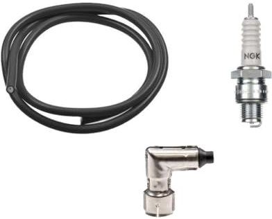 Zündkerze B6HS + Zündkerzenstecker + Zündkabel Set | passend für Hercules Prima M 2 3 4 5 S Optima, Puch Maxi, Zündapp C CS GTS, Kreidler Florett Flory | Mofa, Moped, Mokick