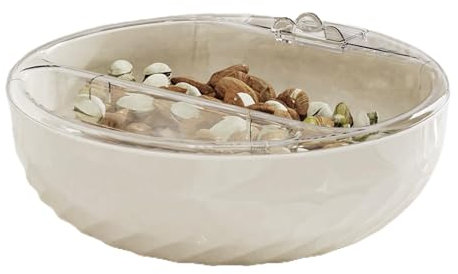 Doppelschüssel, Nussschale, Snackschale mit Handyhalter,Doppelschichtiger Abflusskorb, transparenter Obstteller mit Telefonhalter | Haushalts-Nussschalen-Tablett, Snackbehälter für Kirschen, Edamame,