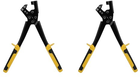 Pinza per Punzonatura Fissa per Perni in Acciaio 2 Pezzi, 0,3x0,8 Cm, Gamma di Punzonatura, per Piegare i Perni per la Decorazione della Costruzione del Soffitto, Nera
