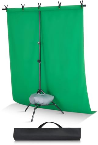 VEVOR Supporto per Fondale Fotografico Regolabile, Tessuto per Fondale 154 x 198 cm Supporto per Fondale Portatile con 1 Treppiede, Supporto per Schermo per Fotografia di Prodotto Fotografia in Studio