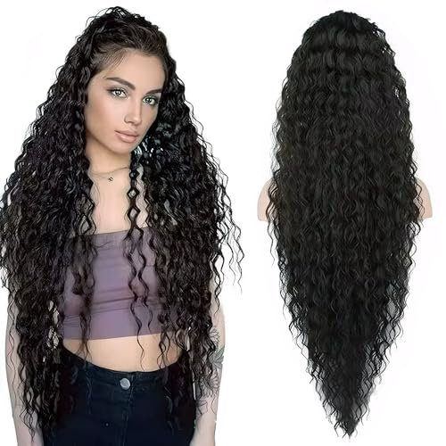 FDEETY Queue Postiche Bouclée Longue Cordon Ajustable Extension Cheveux Ondulés Naturels Volume Épais Coiffure Instantanée