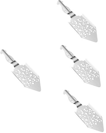 PAMINGONO 4 Cucharas De Absenta De Acero Inoxidable, Gotero De Absenta Para El Hogar, Filtro De Absenta, Cubo De Azúcar, Cuchara De Ajenjo Práctica, Cuchara De Ajenjo Para El Hogar, Cuchara