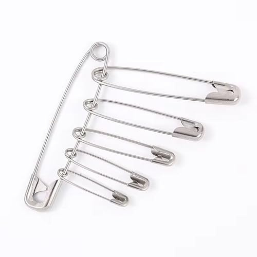 40 x Safety Pins Small Medium Large Safety Pins Assorted Lengths Nicke Safety Pin for ClothesArt & Crafts, DIY Sewing Hemming