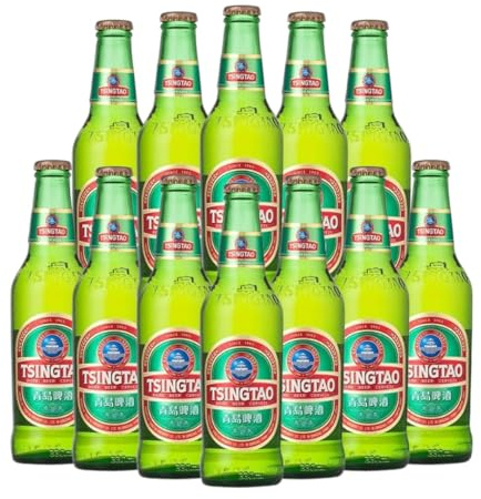 Tsingtao Premium Lager 330ml Bottles – 4.7% ABV – Crisp & Refreshing Chinese Beer Brewed with Spring Water – 12 Pack – Imported World Beer Selection