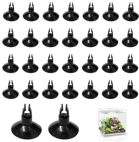 30 Stück Aquarium Saugnapf Clips,Co2 Schlauch Heizer,Aquarium Saugnapf Halter,Saugnäpfe für Futterrohrset,Schwarz Aquarien Luftschlauch,Saugnapfhalter Set für Airline Luftverkehrslinie Schlauchhalte