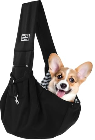 Zuimei Puppy Sling Puppy Carrier Hand-Free Dog Sling Carrier (Black) | Puppy Carrier Sling, Puppy Sling Carrier Small Dog, Dog Carriers For Small Dogs, Secure Safety Design