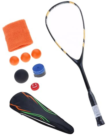 Fpbiagoq Raquette de squash d'entraînement légère avec absorption des chocs pour débutants, équipement de sport pour homme et femme, raquette absorbant les chocs pour l'entraînement