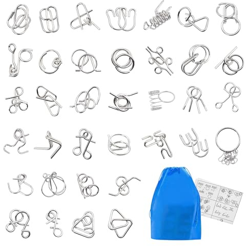 Surplex Puzzle IQ y juegos de lógica para adultos y niños - Juego de paciencia - Brainteaser - Juego de habilidad - Juguete educativo (Metal Puzzle - 36 piezas)