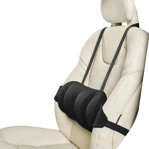 LUKDNEEY Lumbar Support Pillow for Car, Ergonomic Memory Foam | Back Support for Office Chair, Adjustable Height, Pain Relief