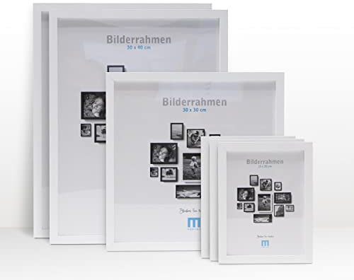 6 tlg. Foto Bilderrahmen-Set in Weiß in verschiedenen, unterschiedlichen Größen. Für Fotowände & Bilderwände mit weißen Bilderrahmen, Hochformat & Querformat geeignet. Von 15x20cm bis 30x40cm.