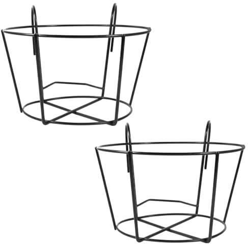 GANAZONO Support pour pot de fleurs XL - 30 cm - À suspendre - En fer - Pour balcon, jardin, décoration murale - Avec design creux créatif