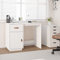 Homgoday Weißer Schreibtisch 95 x 50 x 75 cm aus massivem Kiefernholz, Computertisch, platzsparender Schreibtisch, Bürotisch, Schreibtisch, Gaming-Schreibtisch für Kinderzimmer
