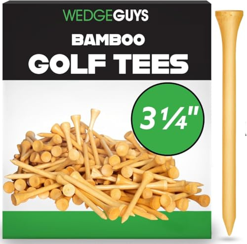 Wedge Guys Tees de Golf en Bambou Naturel - Tee de Golf Plus Résistants Que Le Bois - Accessoires de Golf de Haute Qualité - Approuvés par la PGA et l'USGA