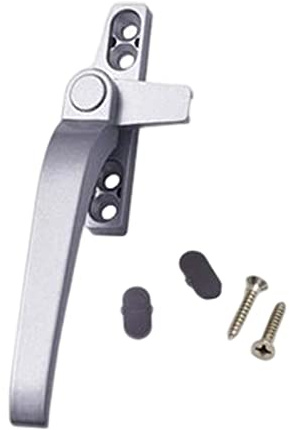 Leisurealeaneag Maniglia di bloccaggio per battente con serratura maniglia per porta in alluminio maniglie per finestre sinistra, argento